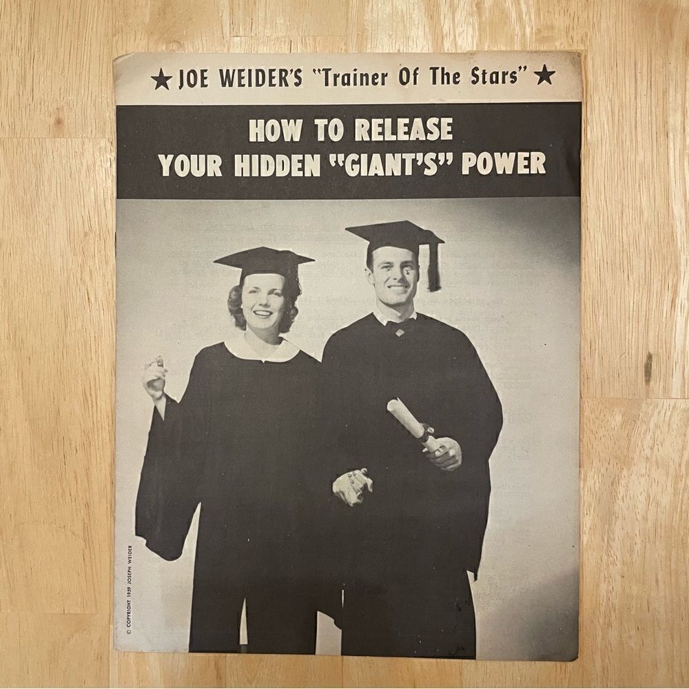 Vintage Joe Weider How to Release Your Hidden Giant's Power Booklet Bodybuilding